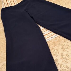 NWOT DRAMA Elegant Black Women's Pants, Wide Leg, Fully Lined, Side Zip, 12